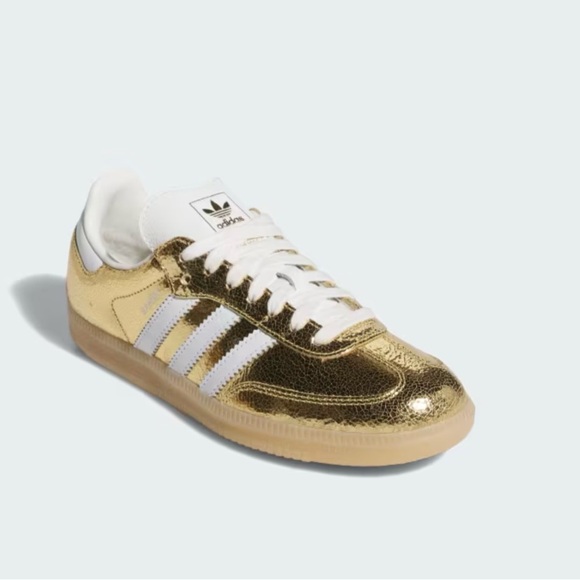 Adidas Samba Metallic Gold & White Women's Sneakers SIZE 7 - Picture 4 of 4